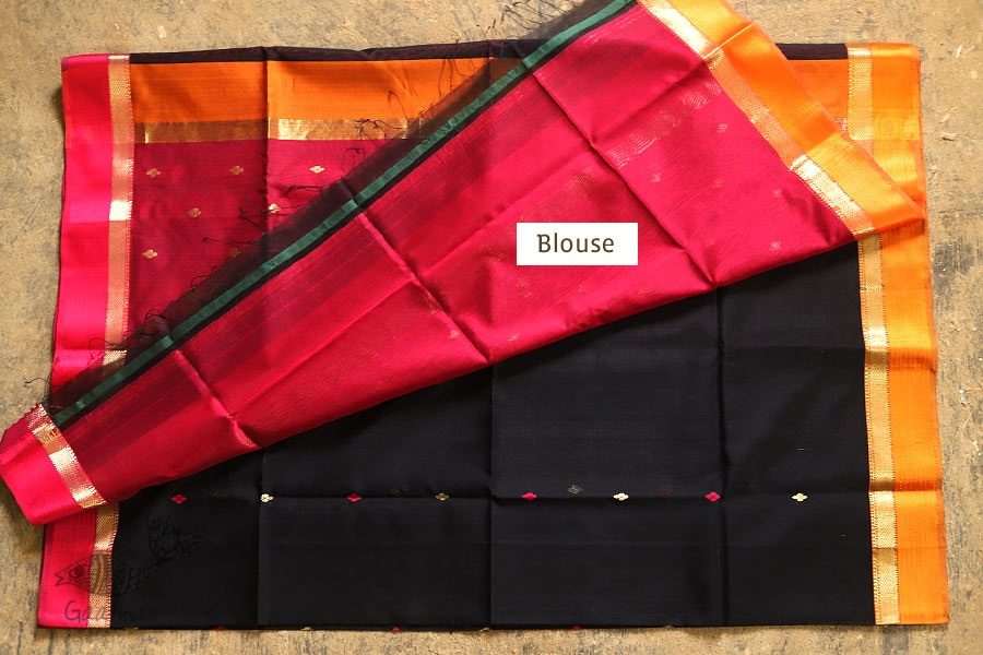 Ojovati ❢ Maheshwari ❢ Cotton Silk Saree with Zari Border ❢ 15