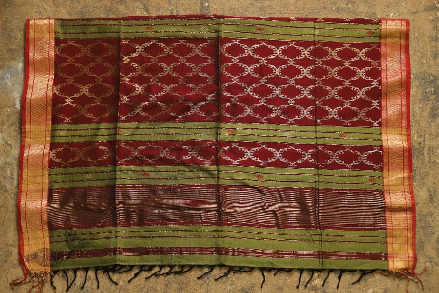 Ojovati ❢ Maheshwari ❢ Cotton Saree with Zari Border ❢ 24