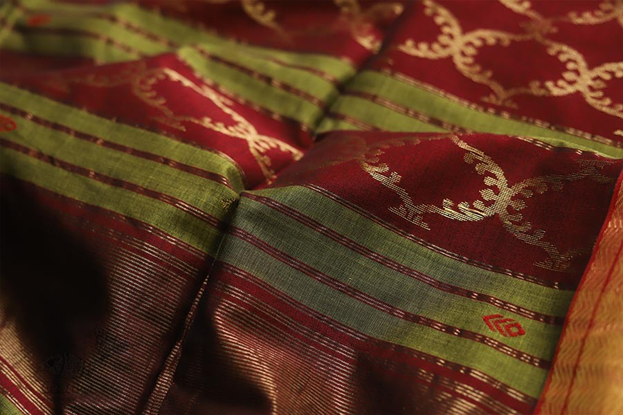 Ojovati ❢ Maheshwari ❢ Cotton Saree with Zari Border ❢ 24