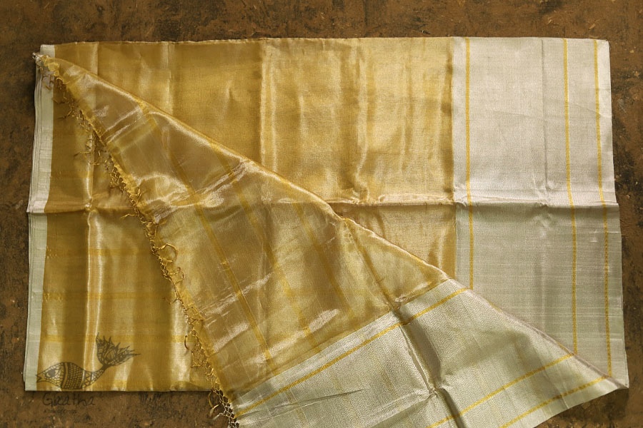 Ojovati ❢ Maheshwari ❢ Full Tussar Saree with Silver & Golden Weaving ❢ 25