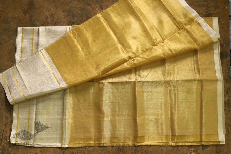 Ojovati ❢  Maheshwari ❢ Full Tussar Saree with Silver & Golden Weaving ❢ 26