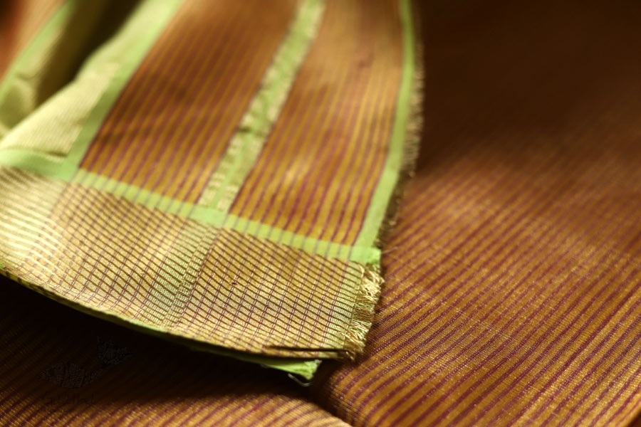 Ojovati ❢  Maheshwari ❢ Tussar Checks Saree with Zari Border ❢ 4