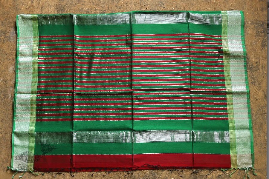 Ojovati ❢ Maheshwari ❢ Cotton Silk Saree with Zari Border ❢ 7