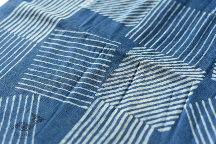 Linen Handloom Block Printed Saree with Natural Dyed 