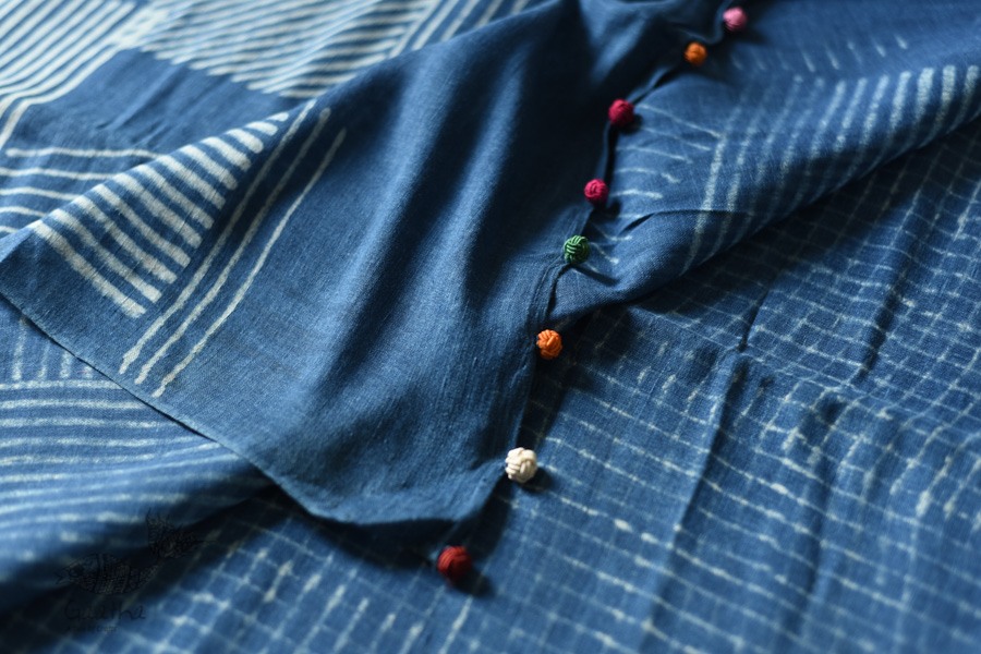 Linen Handloom Block Printed Saree with Natural Dyed 