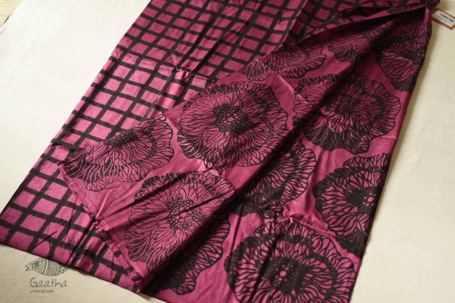 shop Natural Color . Hand Block Printed Pure Silk Saree - Purple