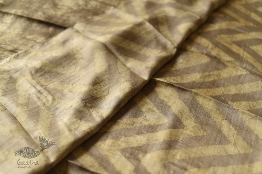 Natural Color . Pure Silk Saree - Light Coffee Color 