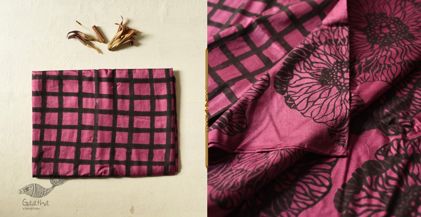 shop Natural Color . Hand Block Printed Pure Silk Saree - Purple