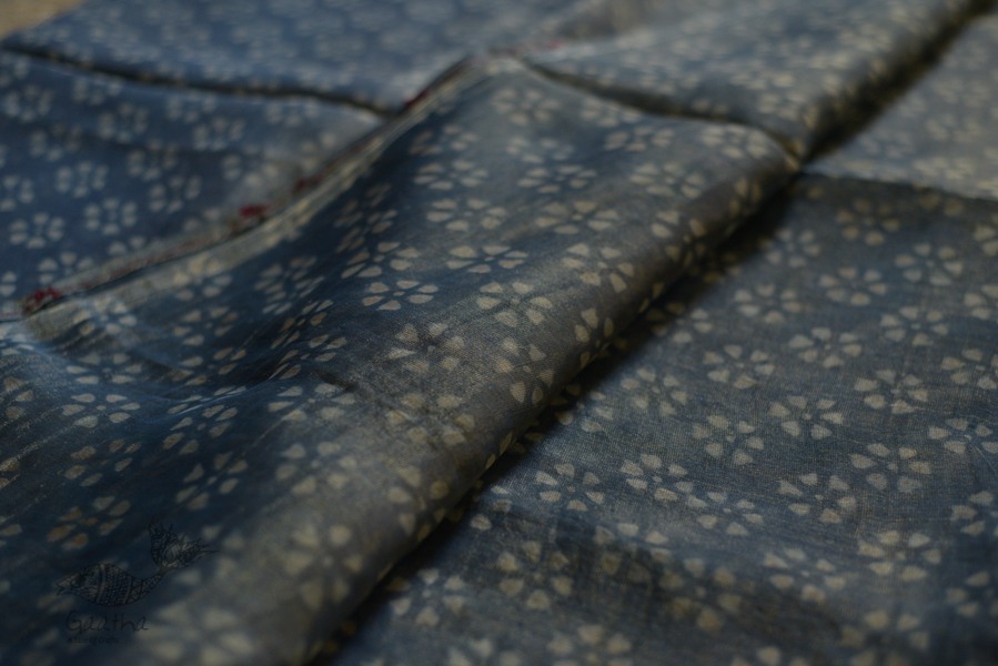 Handloom block printed Pure silk saree