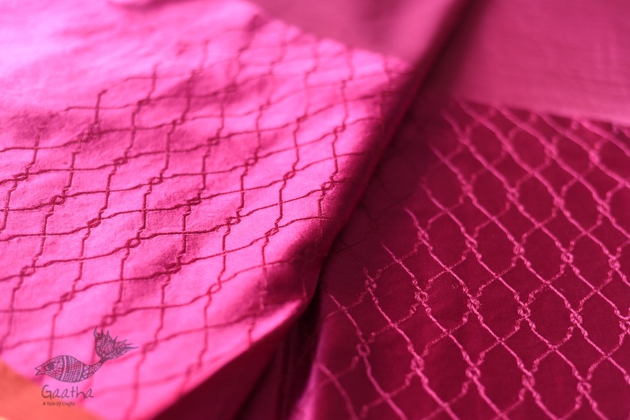 Buy Handwoven Banasari Silk Rani Pink saree