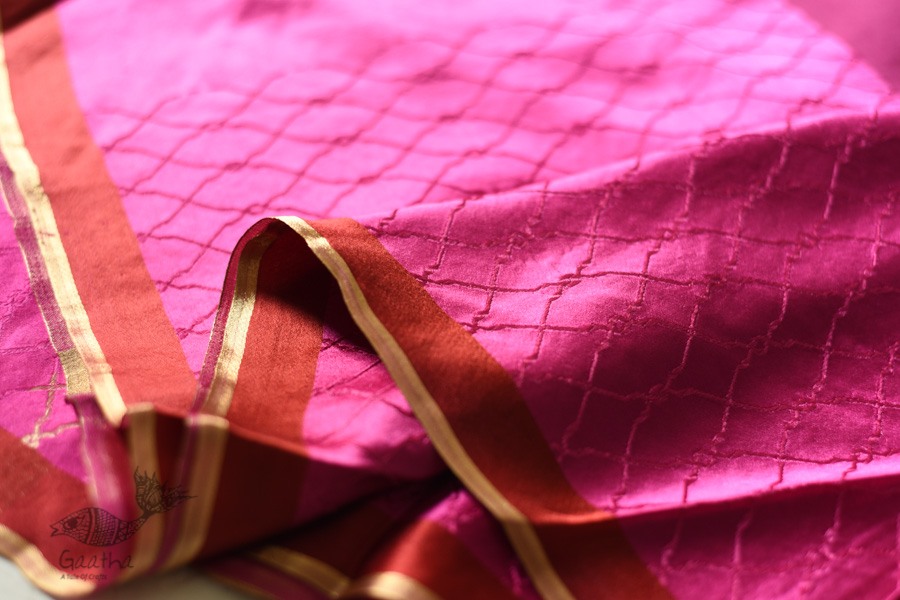 Buy Handwoven Banasari Silk Rani Pink saree