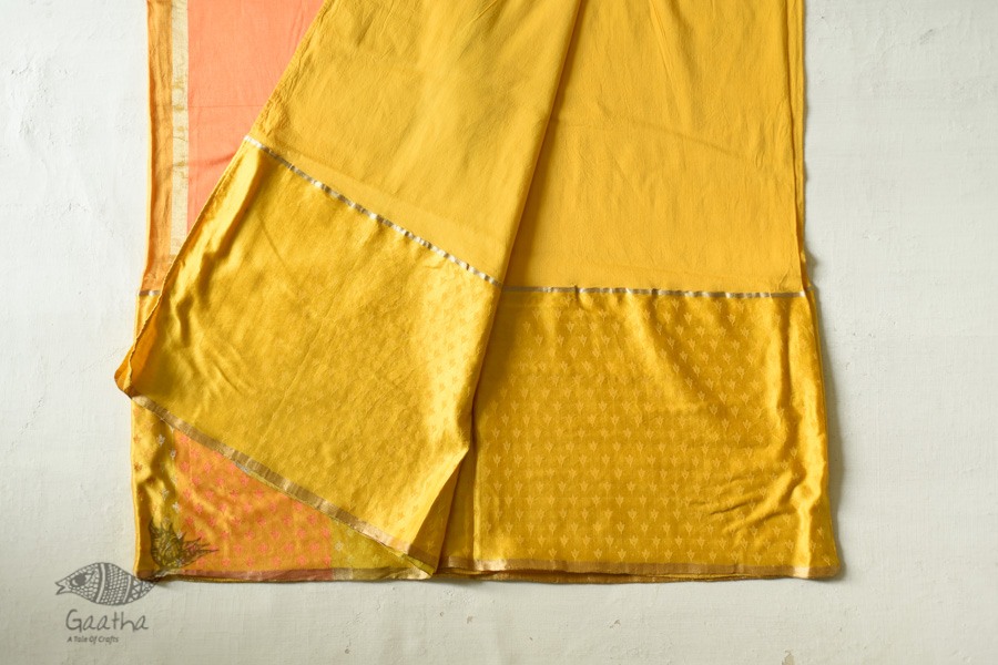 Buy Handwoven Banasari Silk saree - Yellow