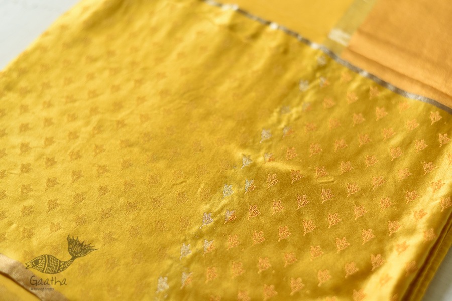 Buy Handwoven Banasari Silk saree - Yellow