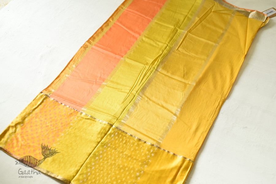 Buy Handwoven Banasari Silk saree - Yellow