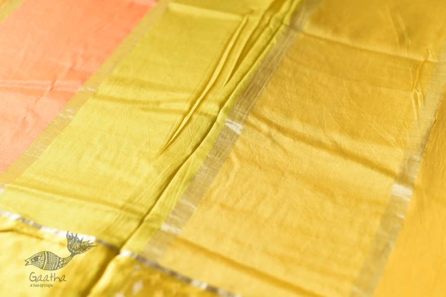 Buy Handwoven Banasari Silk saree - Yellow