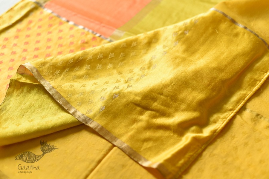 Buy Handwoven Banasari Silk saree - Yellow