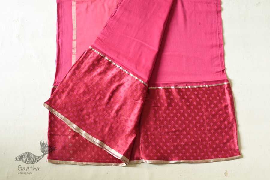 Buy Resham Zari - Banasari Silk saree Dark Pink