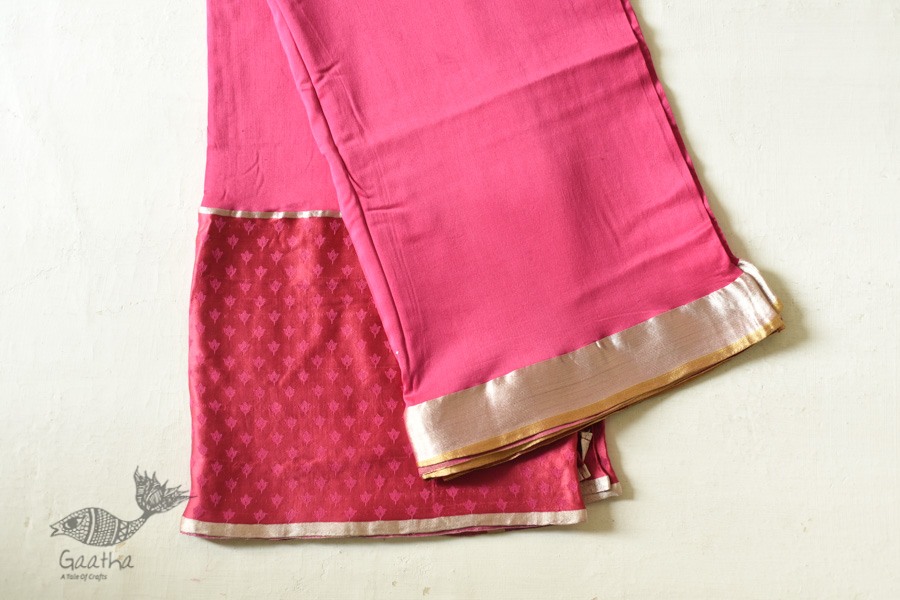 Buy Resham Zari - Banasari Silk saree Dark Pink