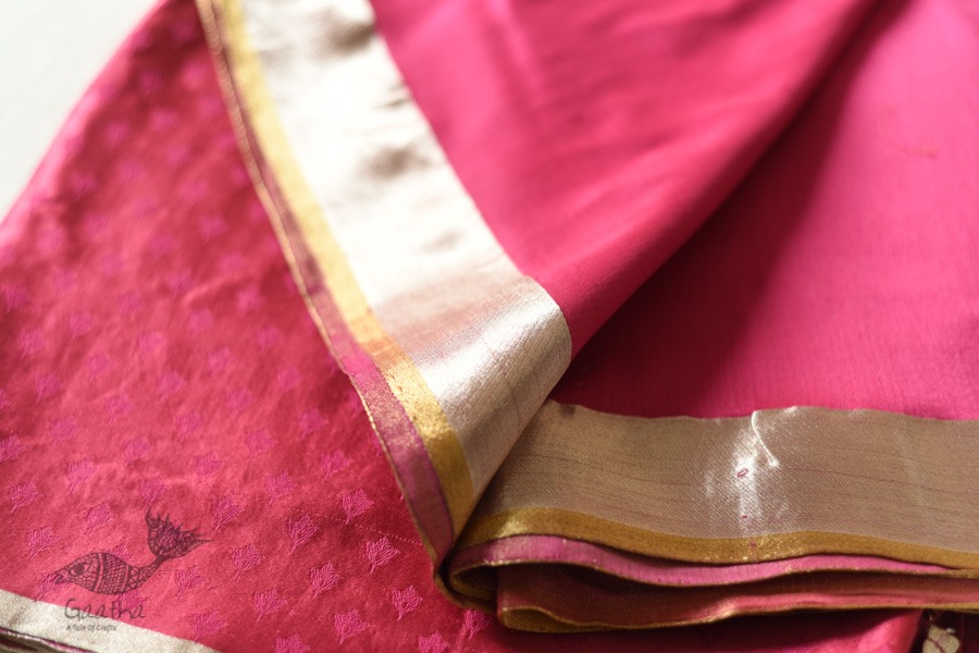 Buy Resham Zari - Banasari Silk saree Dark Pink