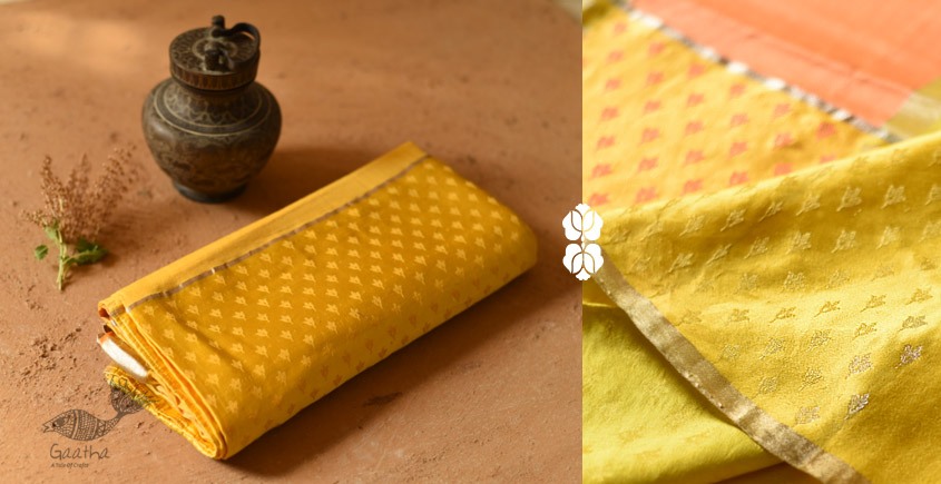 Buy Handwoven Banasari Silk saree - Yellow