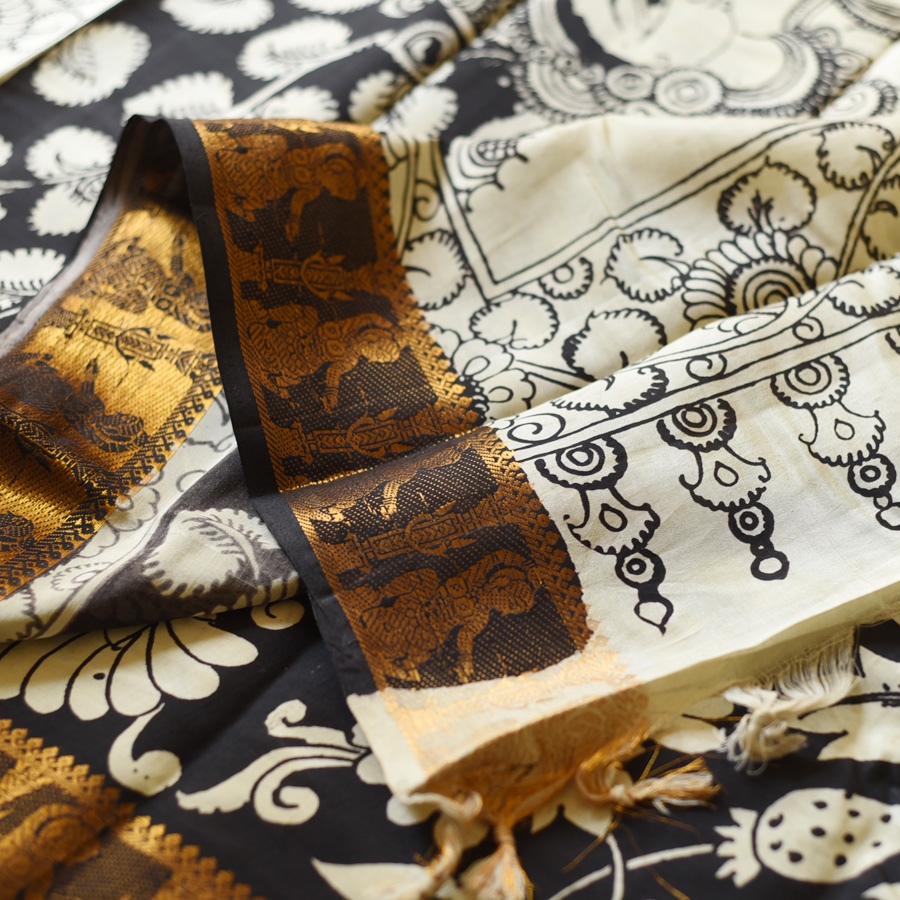 shop Handmade ~ Kalamkari Silk Saree