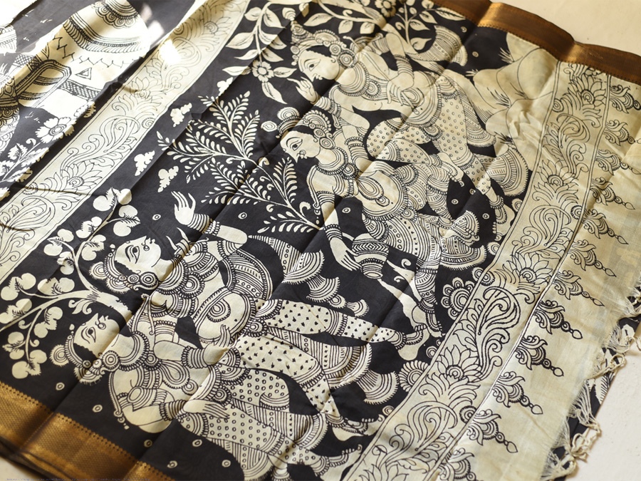 shop Handmade ~ Kalamkari Silk Saree