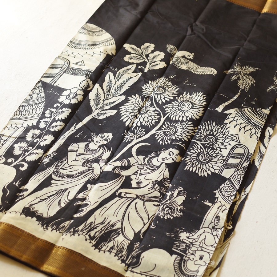 shop Handmade ~ Kalamkari Silk Saree