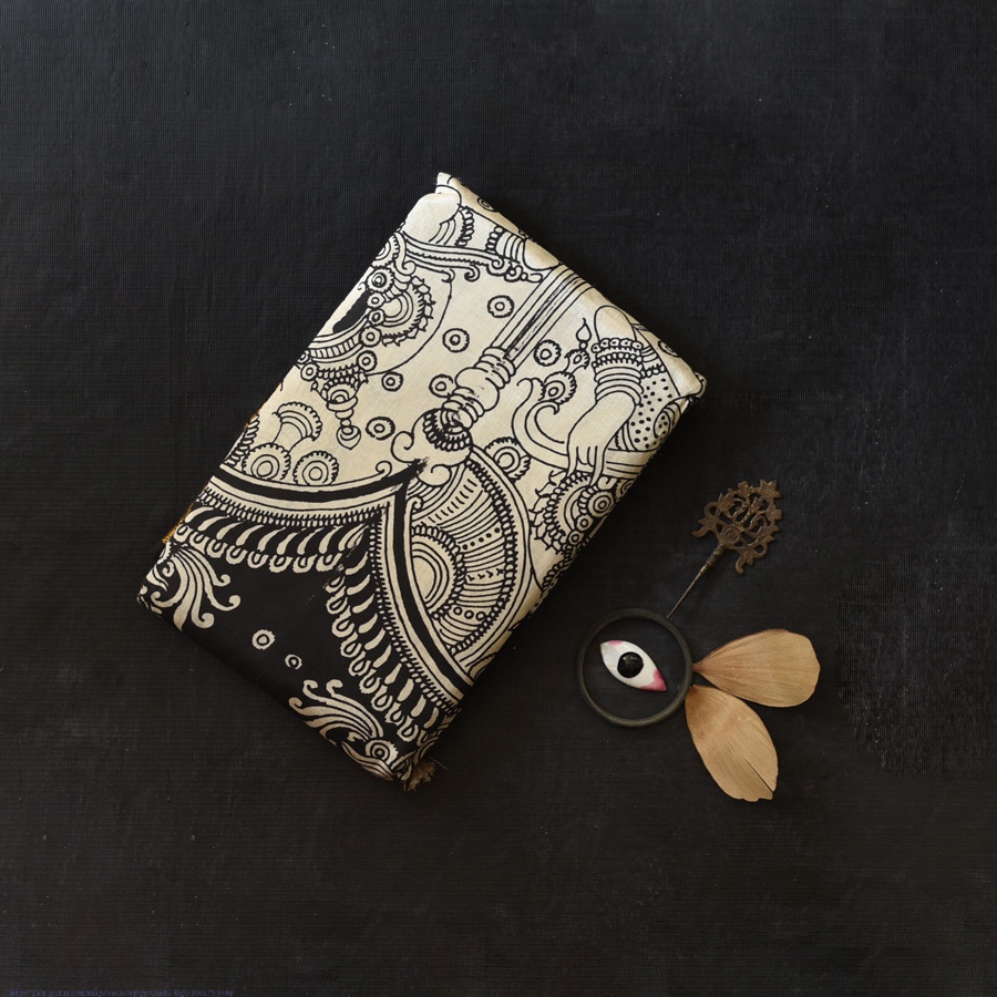 shop Handmade ~ Kalamkari Silk Saree - Lotus