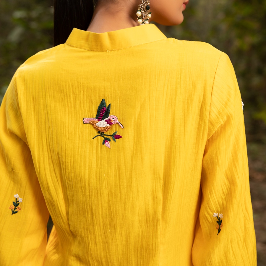 shop Hand Embroidered Chanderi Silk Co Ord Set (Set of 2)