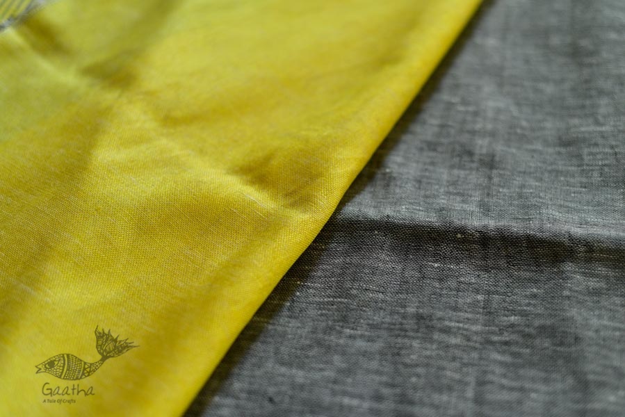 handloom linen grey saree