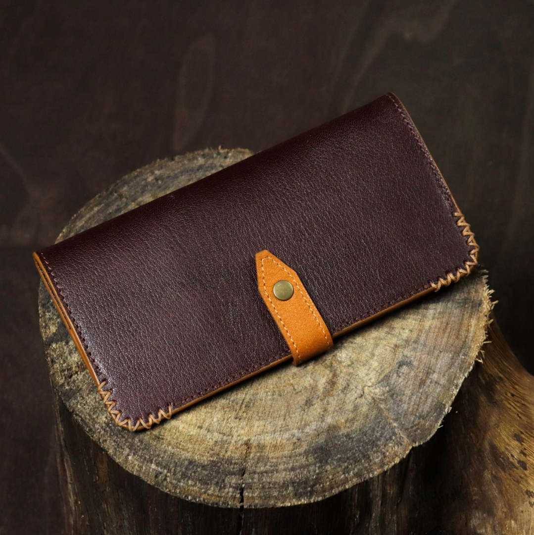 shop Leather ~ Long Wallet - Wine