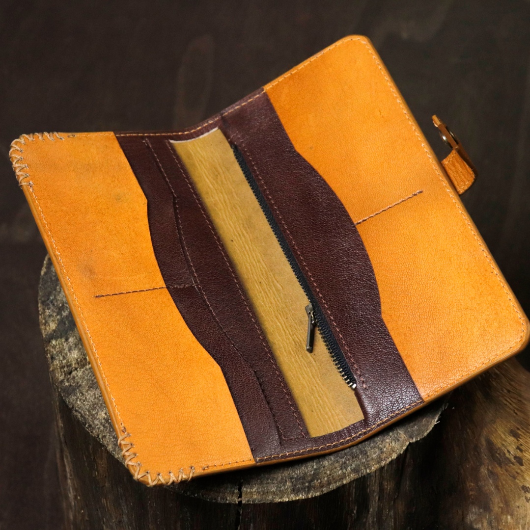 shop Leather ~ Long Wallet - Wine