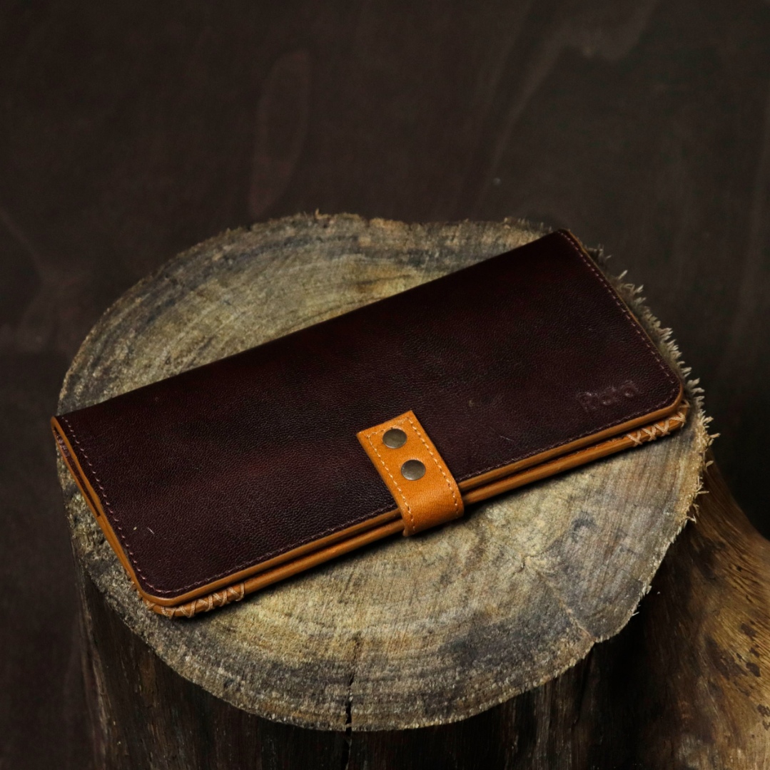 shop Leather ~ Long Wallet - Wine