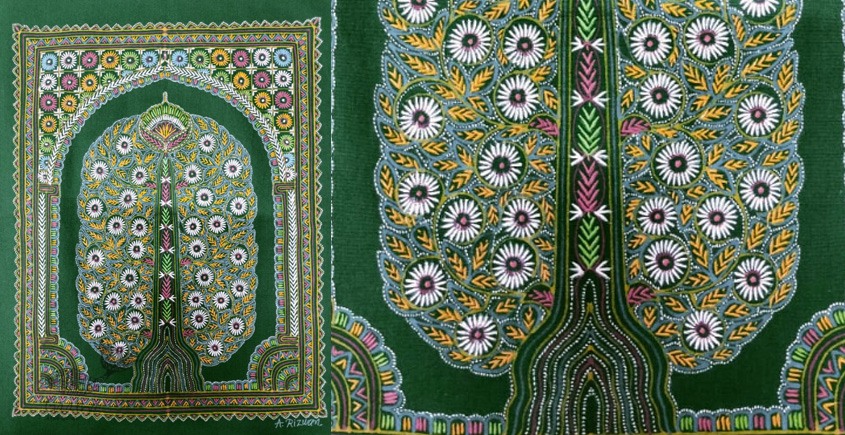 shop rogan art painting from gujarat  - Green Background