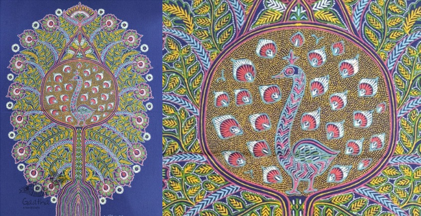 shop rogan art painting from gujarat - peacock