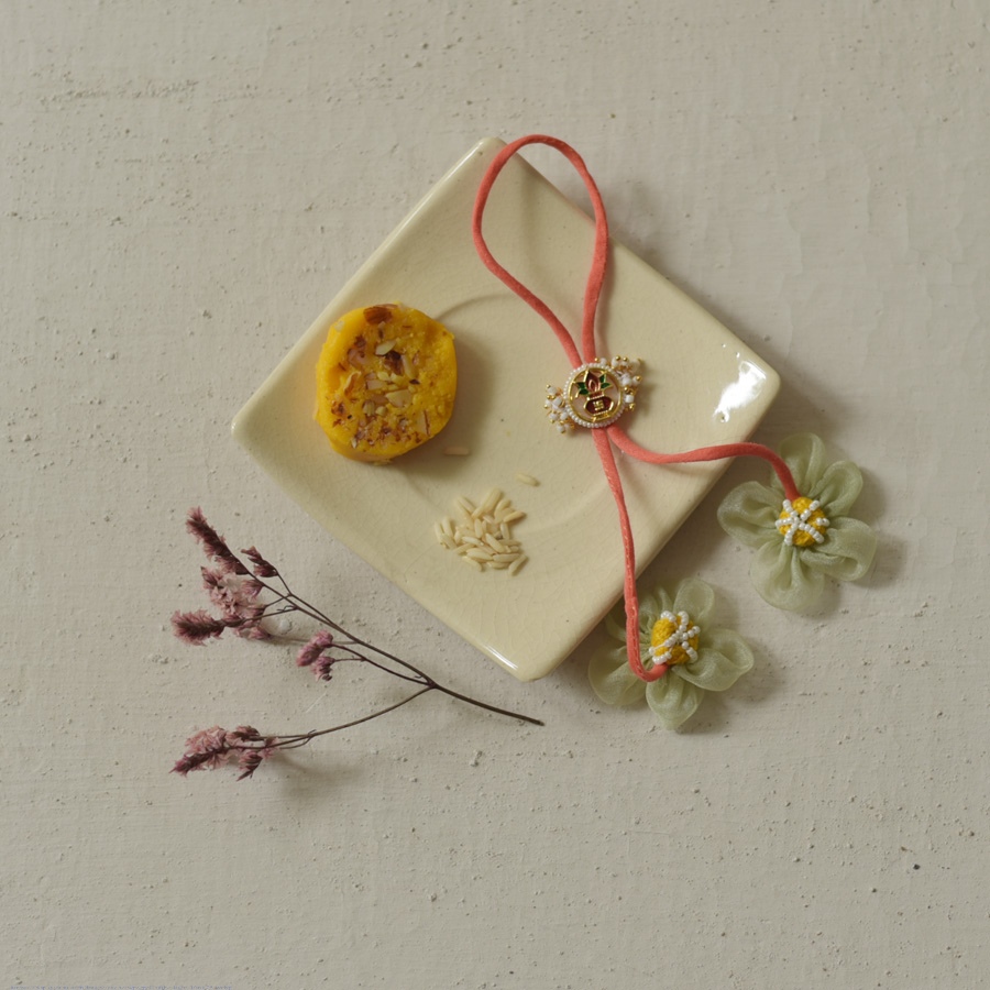 Shop Kundan Rakhi Set For Bhai & Bhabhi