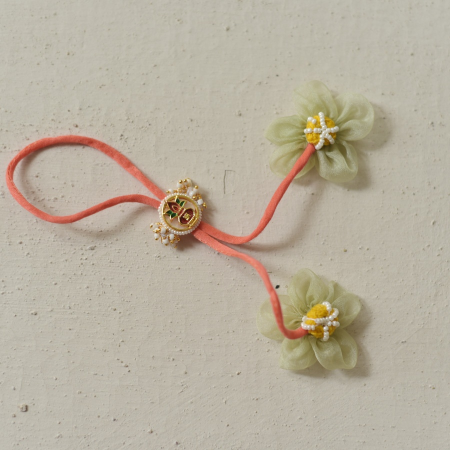 Shop Kundan Rakhi Set For Bhai & Bhabhi