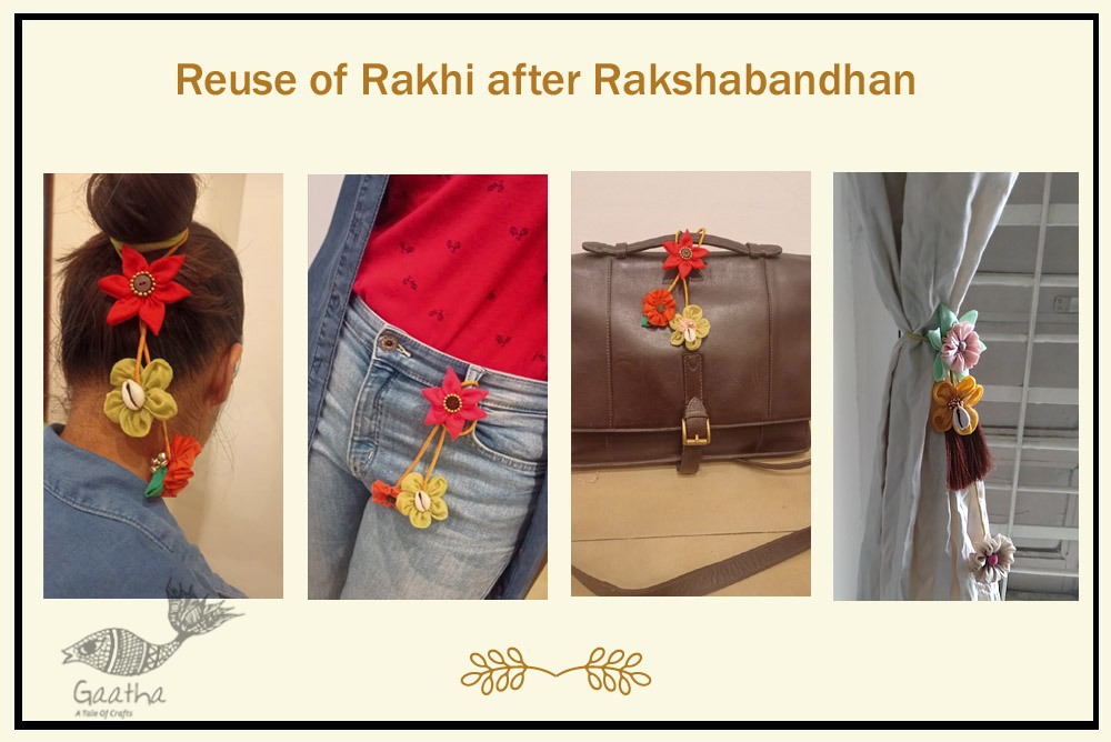 handmade chanderi fabric lumba rakhi reusable