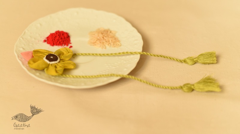 Handmade Fabric Bhai Rakhi (Chanderi Fabric)