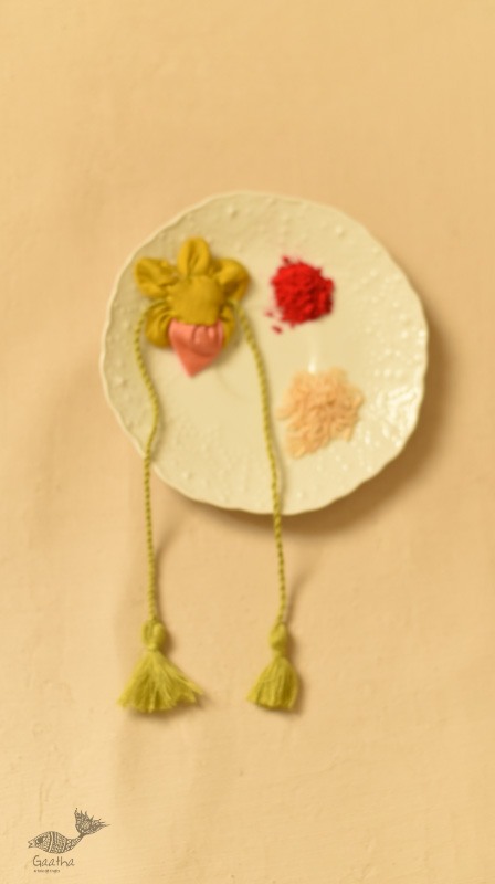 Handmade Fabric Bhai Rakhi (Chanderi Fabric)