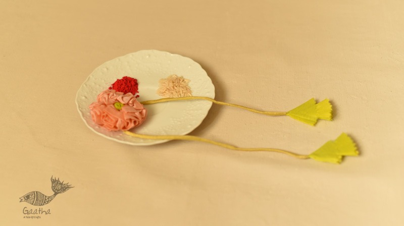Handmade Fabric Bhai Rakhi (Chanderi Fabric)