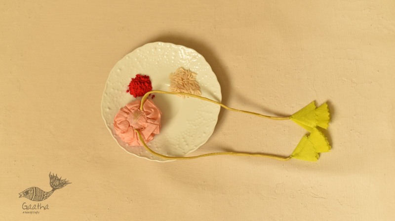 Handmade Fabric Bhai Rakhi (Chanderi Fabric)