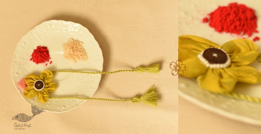 Handmade Fabric Bhai Rakhi (Chanderi Fabric)