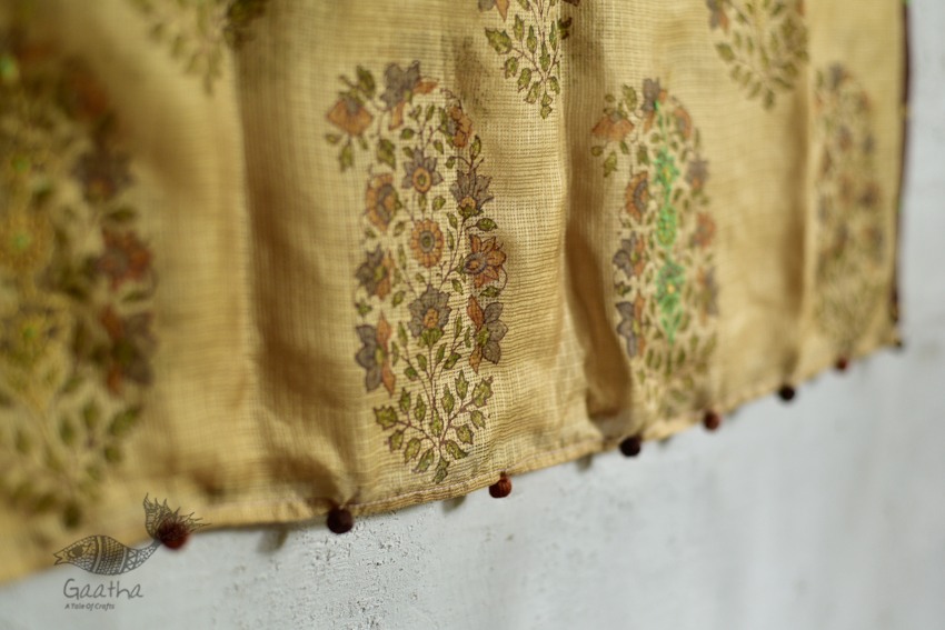 shop block printed kota silk embroidered Stole 