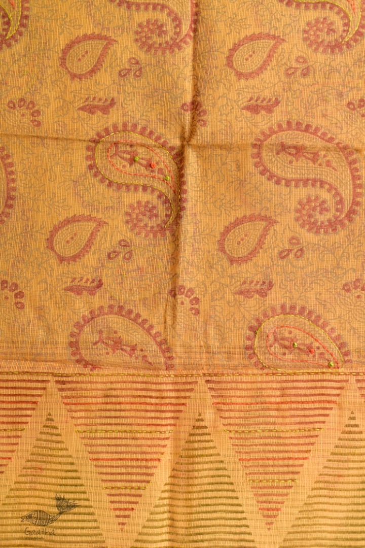 shop block printed kota cotton embroidered dupatta 