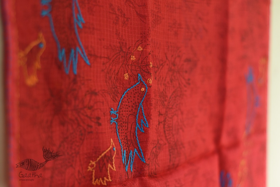 kota silk embroidered stole