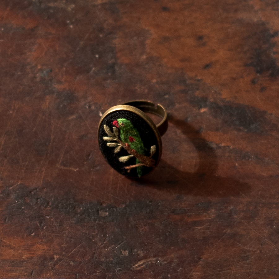 shop Hand Embroidered Jewelry - Parrot Ring