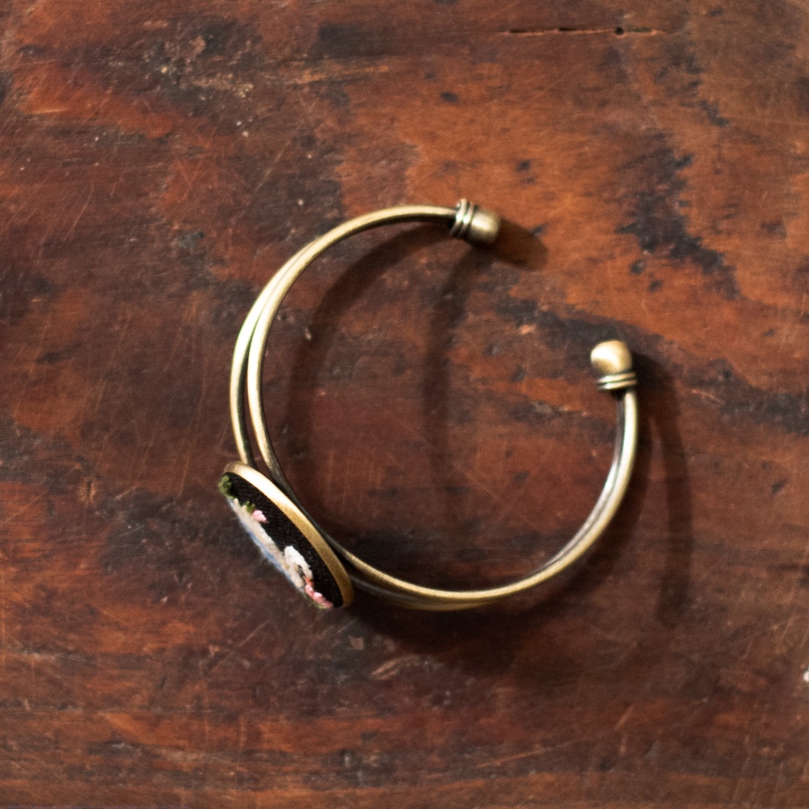 shop Hand Embroidered Jewelry - Swan in a pond bracelet