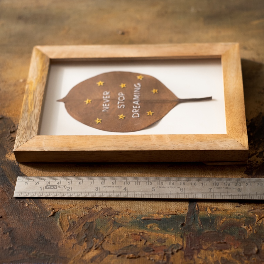 shop Hand Embroidered Gratitude leaf frame 