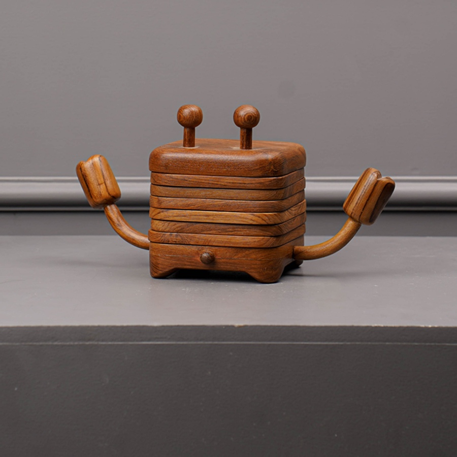 Online Handmade Wooden Coaster set - Crab